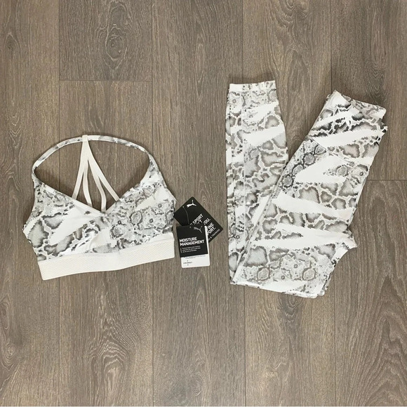 Puma Train Untamed High Waist 7/8 Tights Leggings Snakeskin Print Size XS - Picture 2 of 16